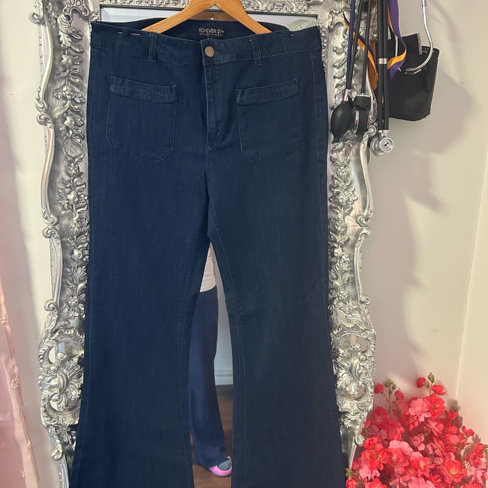 Forever 21 Women's Dark Blue Boot Cut Jeans